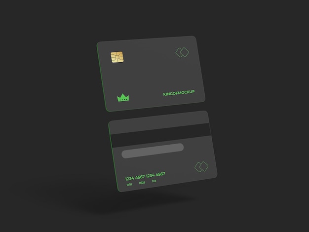 Creditcard mockup-ontwerp in 3d-rendering