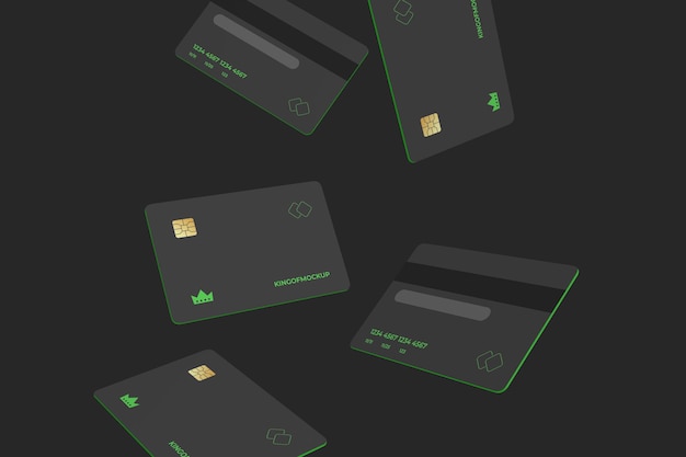 Creditcard mockup-ontwerp in 3d-rendering