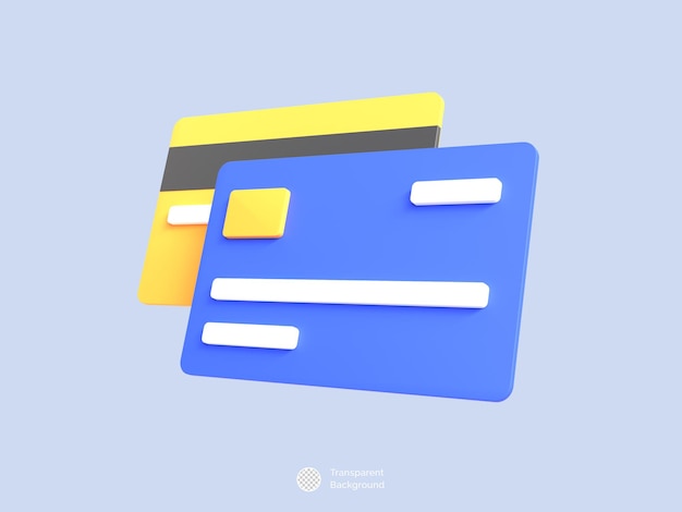 Creditcard pictogram geïsoleerd 3d render illustratie