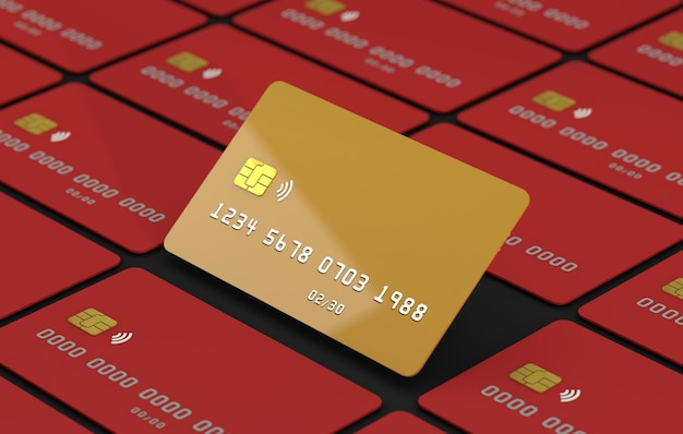 Creditcardmodel met mockup voor smartphonescherm