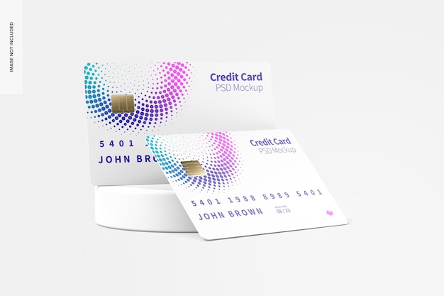 Creditcards met ronde stenen mockup