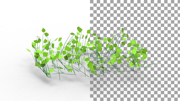 Ползучие растения с тенью 3d визуализации