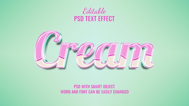 Crème bewerkbare tekst Effect