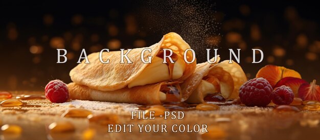 PSD crepes and poster background