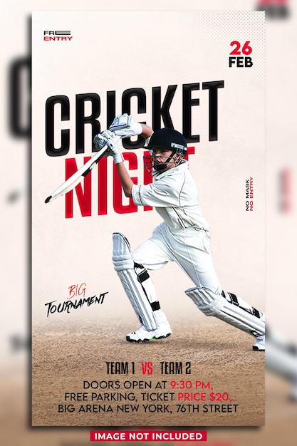 Modello di storia di instagram del gioco di cricket