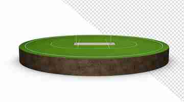 PSD cricket ground with a cricket field in its center cricket pitch wickets 3d illustration
