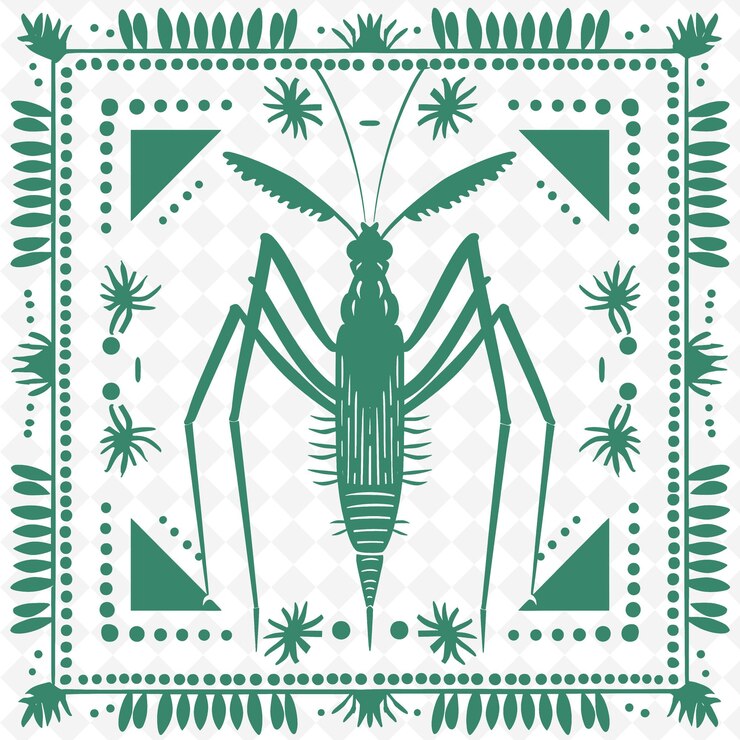 PSD cricket line art with legs and antennae for decorations in t outline scribble arts of nature decor