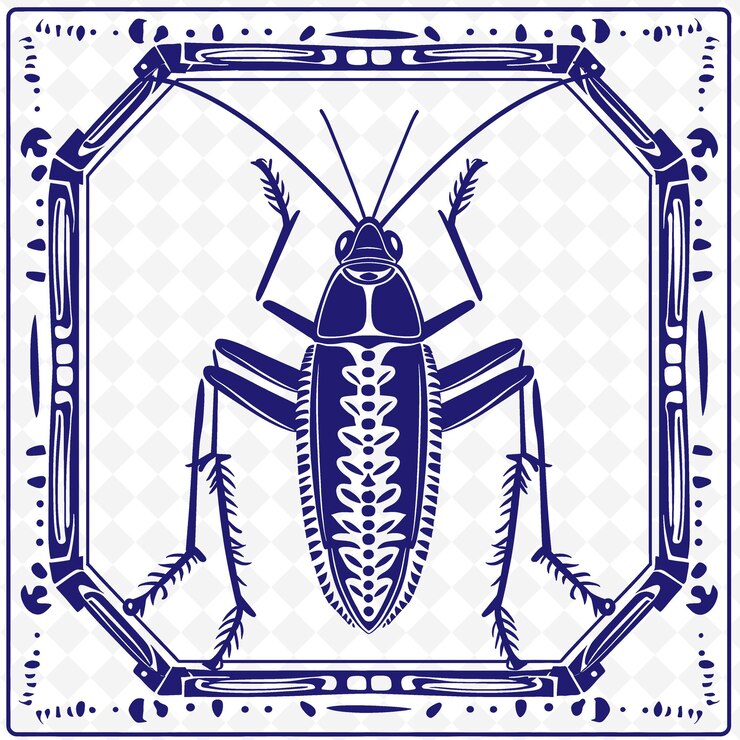PSD cricket line art with legs and antennae for decorations in t outline scribble arts of nature decor