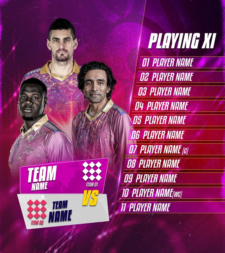 PSD cricket playing xi social media banner