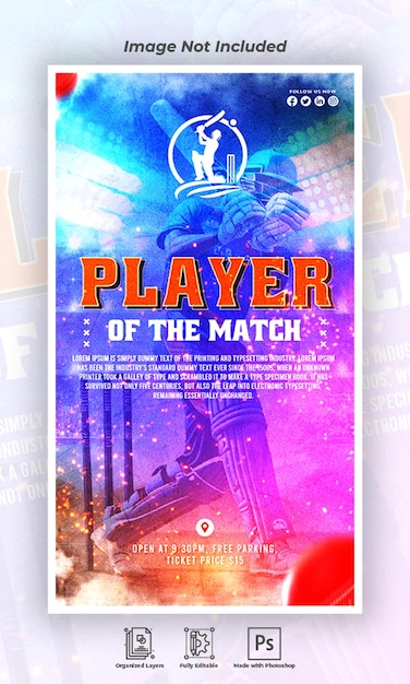 Cricket Sports Story Template PSD