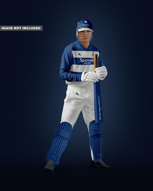 PSD mockup dell'uniforme di cricket