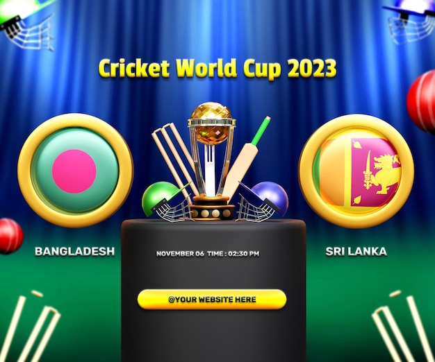 PSD cricket world cup group stage bangladesh vs sri lanka match banner