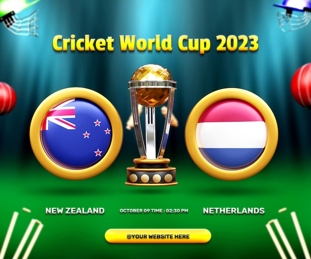 PSD cricket world cup group stage new zealand vs netherlands match banner