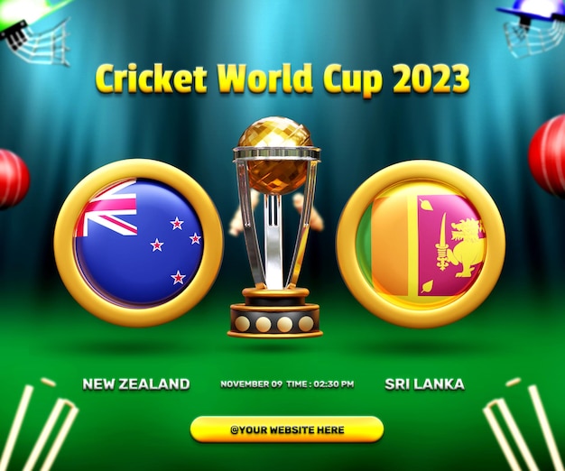 PSD cricket world cup new zealand vs sri lanka match banner