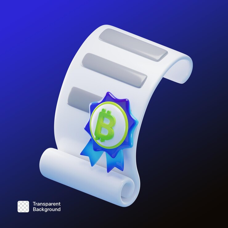 PSD cripsy crypto currency 3d icon png template