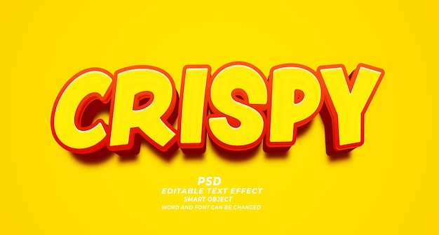 Crispy 3d PSD Editable Text Effect Photoshop szablon
