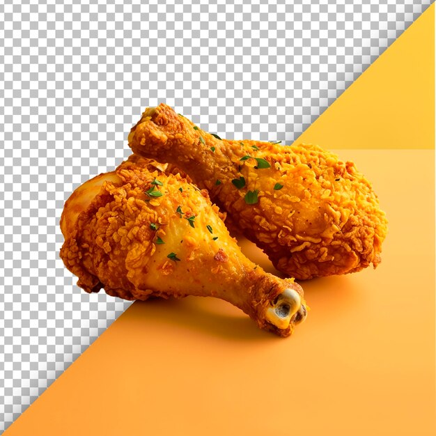 Crispy chicken drumsticks on transparent background