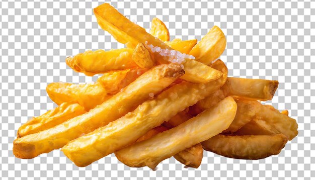 PSD crispy crinkle french fries isolated on a transparent background fast food