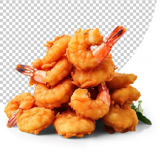 PSD crispy fried prawn isolated on a transparent background