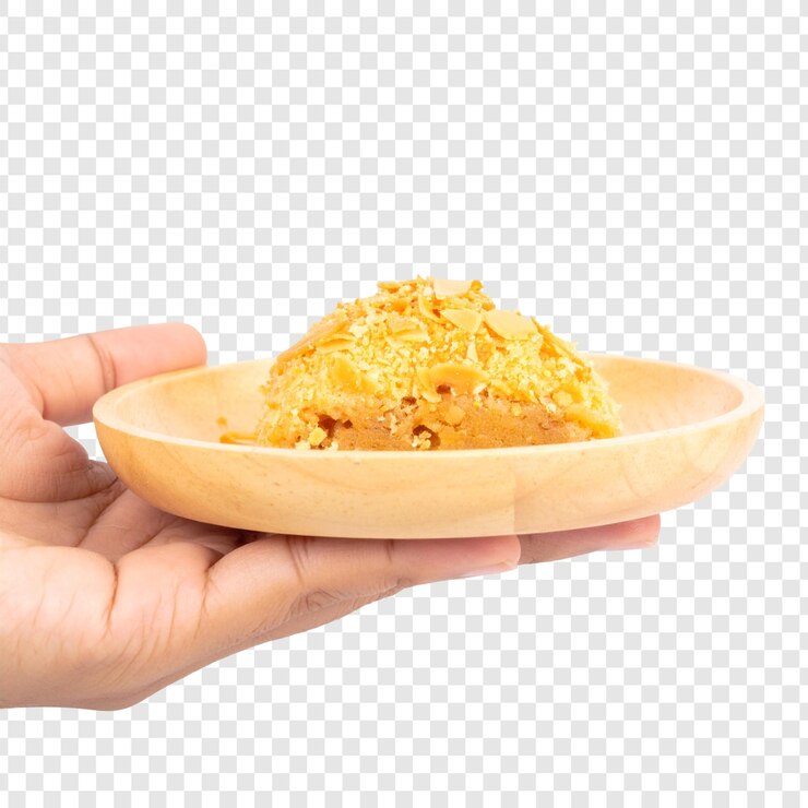 PSD crispy golden dish held in hand