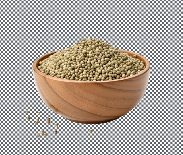 PSD crispy hemp seeds isolated on transparent background