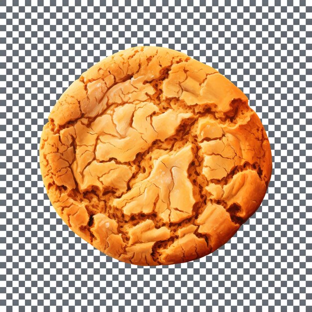 PSD crispy peanut butter cookie isolated on transparent background