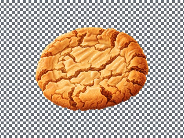 Crispy peanut butter cookie isolated on transparent background