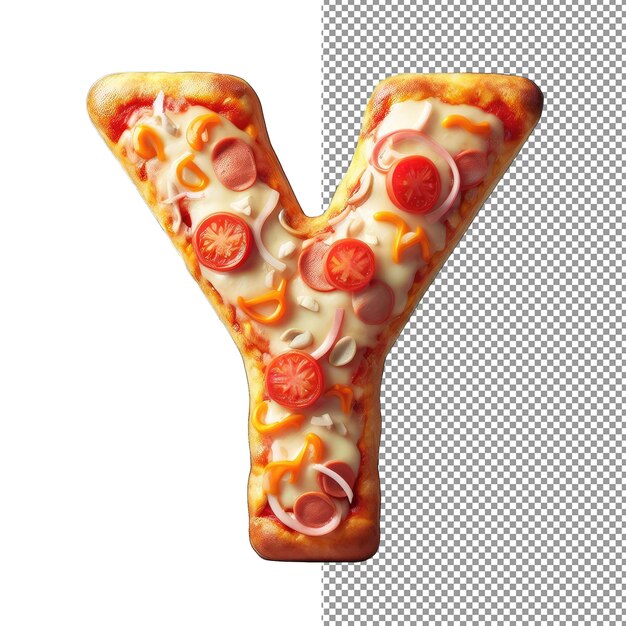 PSD crispy pizza letter graphic png