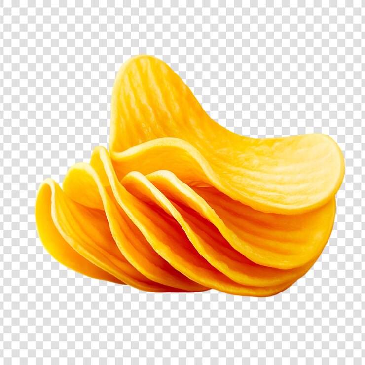 PSD хрустящие картофельные чипсы вкусная закуска золотисто-желтый