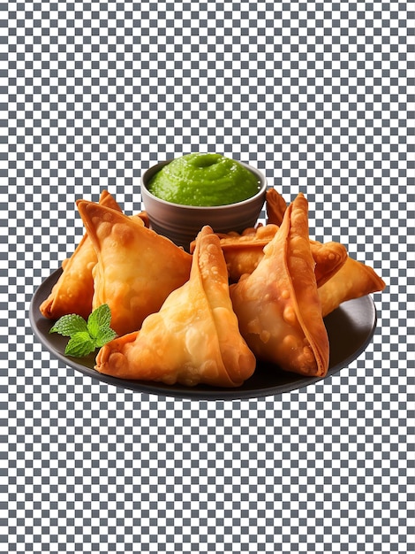 PSD crispy samosas isolated on transparent background