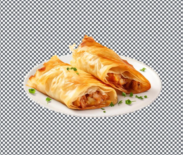 Crispy and tasty burek isolated on transparent background