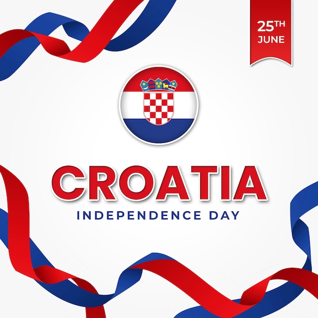 Croatia independence day social media banner post template file format psd