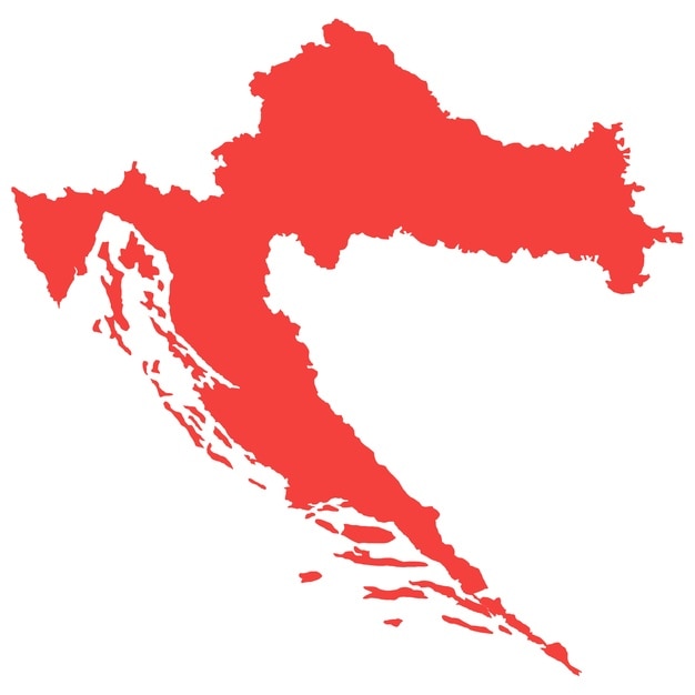 Карта Хорватии изолирована