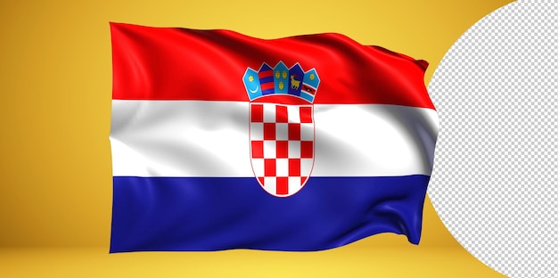 PSD croatia waving flag realistic isolated on transparent png