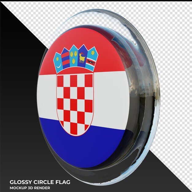 Croatia0002 realistic 3d textured glossy circle flag