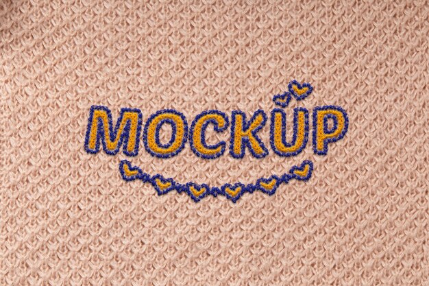 Crochet material with logo mock-up