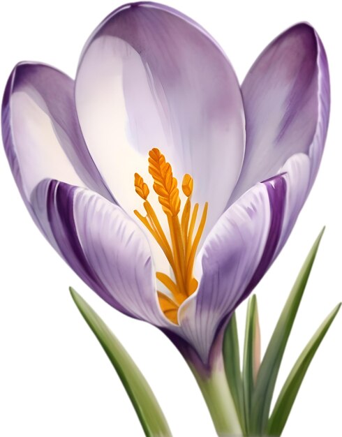 Crocus flowers closeup watercolor painting of crocus flowers