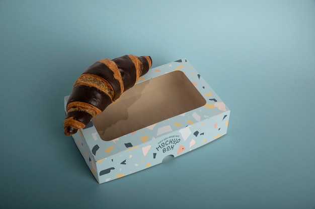 Mockup di imballaggio per prodotti da forno per croissant