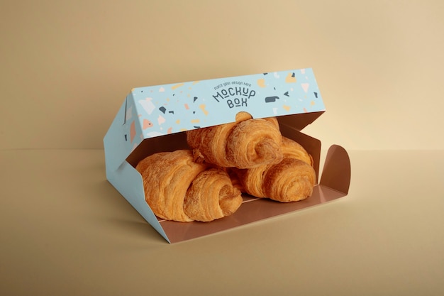 PSD croissant bakkerij verpakking mockup