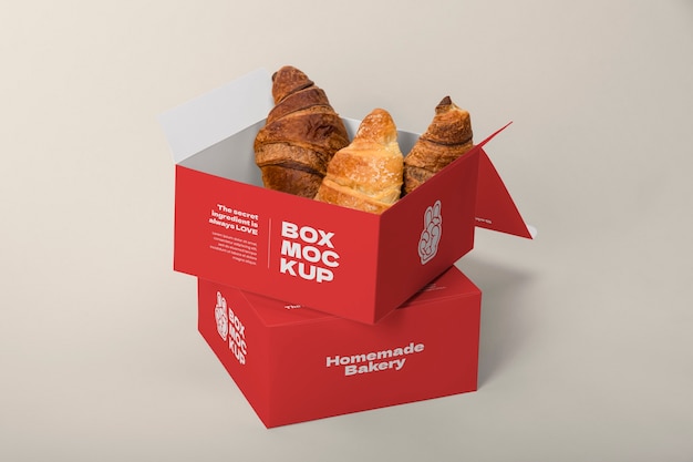 PSD croissant bakkerij verpakking mockup