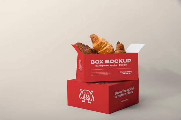 PSD croissant bakkerij verpakking mockup