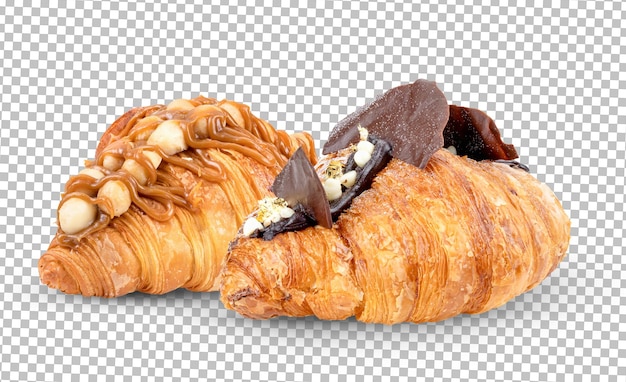 Croissant isolated on alpha layer