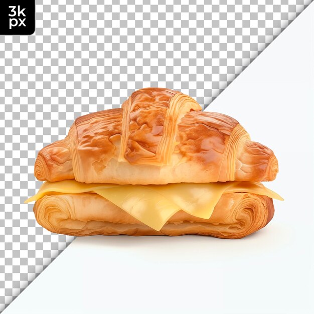 PSD croissant sandwich isolato su uno sfondo trasparente