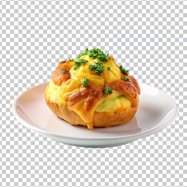 PSD croissant sandwich isolated on transparent background