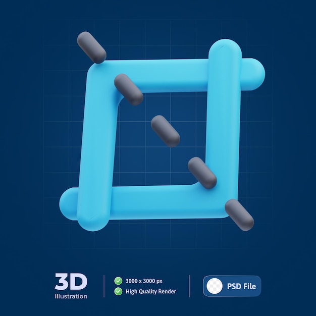 crop 3d illustration