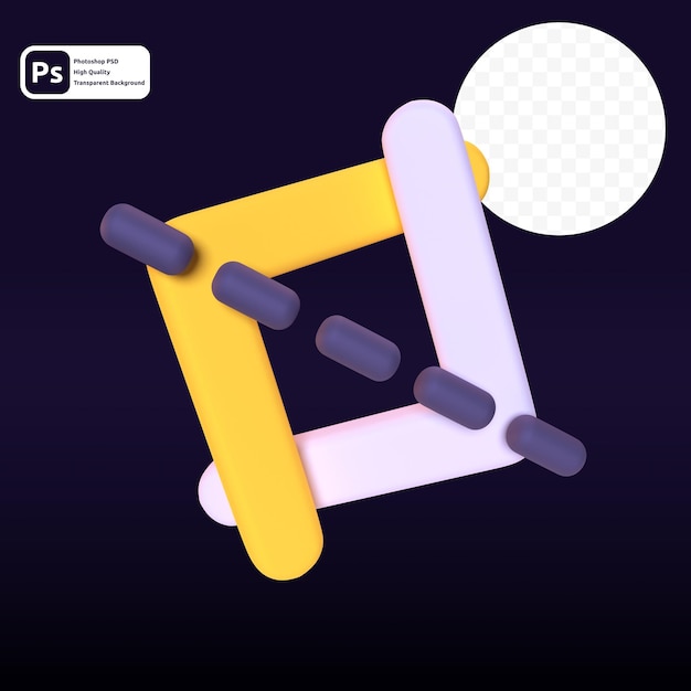 crop in 3d render for graphic asset web presentation or other