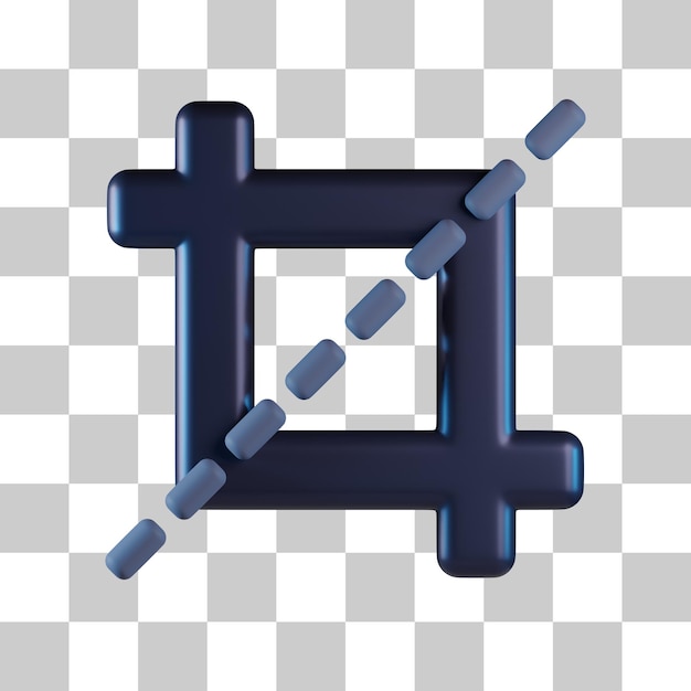 PSD crop tool 3d icon