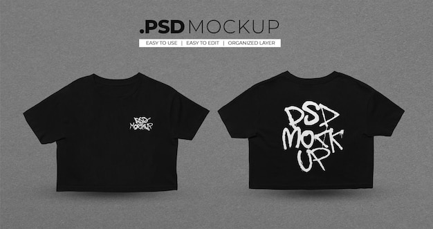 Crop Top Tee Realistyczny Mockup Psd