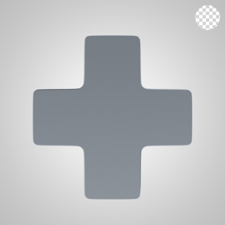 PSD cross 3d icon and illustration