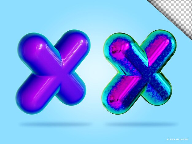 Cross 3d render illustration isolated